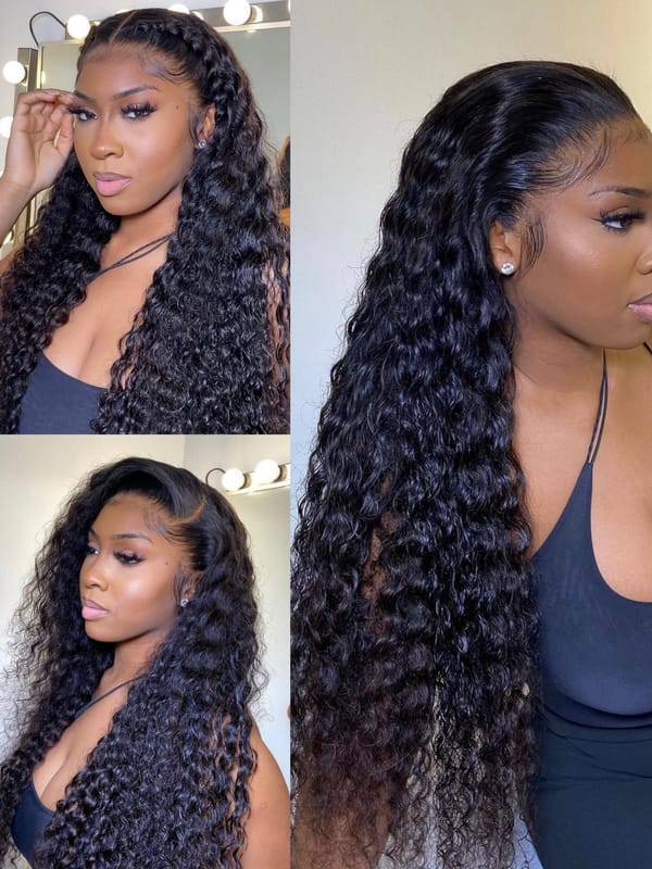 4GIRL4EVER Deep Wave Lace Front Wigs Human Hair 180% Denisty 13X4