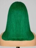 Keswigs Green color 4x4 transparent lace closure wig 180% density human hair wigs