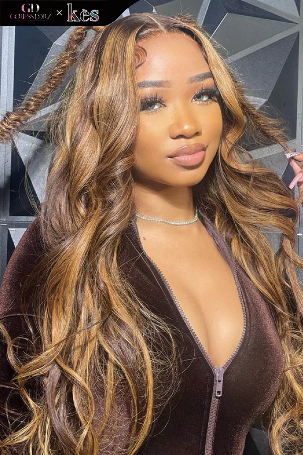 Kes x gorjessdollz 26 inch 13x6 HD Lace front wigs virgin human hair 200 density lace frontal body wave wigs 27# highlight color