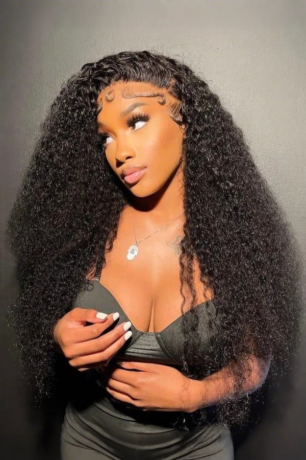 Keswigs 13x4 human hair HD Lace front wigs 180 density curly wave lace frontal wigs