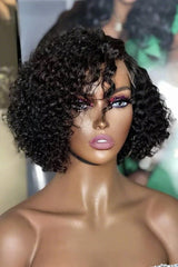 Trendy Short Cut Curly 5x5 HD Lace Glueless Side Part Wig 100% Human Hair