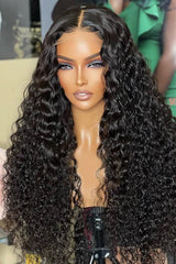 180% Density | Water Wave 5x5 Frontal HD Lace Glueless Free Part Long Wig 100% Human Hair