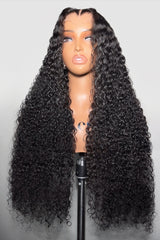 Keswigs 200 Density 13x6 Human Hair Jerry Curly HD Lace Frontal Wig Overall Fashion Look