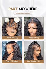 Keswigs 13x6 human hair HD Lace front wigs 180 density afro curly lace frontal wigs