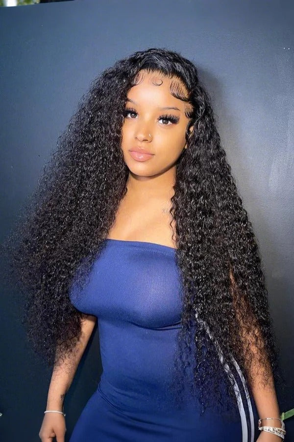 Keswigs 13x4 human hair HD Lace front wigs 180 density curly wave lace frontal wigs