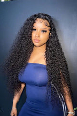 Keswigs 13x4 human hair HD Lace front wigs 180 density curly wave lace frontal wigs