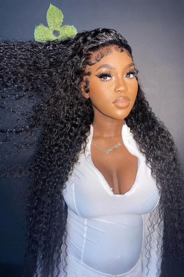 Keswigs 13x4 human hair HD Lace front wigs 180 density curly wave lace frontal wigs