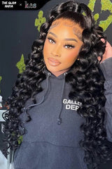 KES X glammedbytracey 26 inch 5x5 Glueless human hair HD lace closure wigs 200% density deep wave wigs natural color