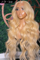 Kes x lilbit_collections 26 inch 5x5  Glueless human hair HD lace closure wigs 200% density body wave wigs blonde color