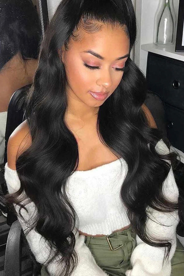 Keswigs virgin human hair HD Full Lace wigs 200 density body wave wigs