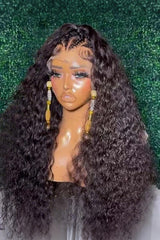 Keswigs virgin human hair HD Full Lace wigs 200 density deep wave wigs