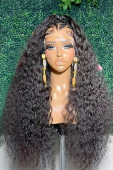 Keswigs virgin human hair HD Full Lace wigs 200 density deep wave wigs