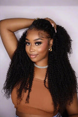 Keswigs 30 inch 13x6  human hair HD Lace front wigs 180 density curly wave lace frontal wigs