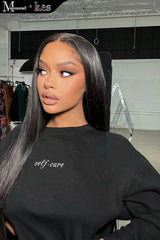 Kes x mauricecornell 30 inch 13x6 HD Lace front wigs virgin human hair 200 density lace frontal straight wigs natural color