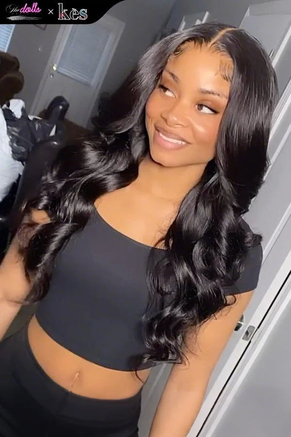 Kes x thedollsproject 22 inch 13x6 HD Lace front wigs virgin human hair 200 density lace frontal body wave wigs natural color