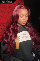 Kes x yanithelacewiz 26 inch 13x6 HD Lace front wigs virgin human hair 200 density lace frontal body wave wigs 99j color