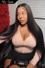 Kes x yanithelacewiz 30 inch 13x6 HD Lace front wigs virgin human hair 200 density lace frontal straight wigs natural color