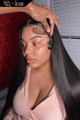 Kes x yanithelacewiz 30 inch 13x6 HD Lace front wigs virgin human hair 200 density lace frontal straight wigs natural color