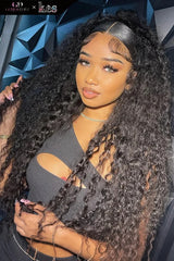 Kes x gorjessdollz 28 inch 13x6 HD Lace front wigs virgin human hair 200 density lace frontal curly wave wigs natural color