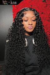 Kes x yanithelacewiz 28 inch 13x6 HD Lace front wigs virgin human hair 200 density lace frontal loose wave wigs natural color