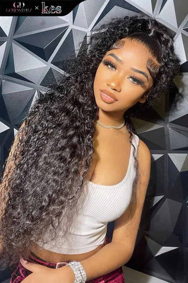 Kes x gorjessdollz 30 inch 13x6 HD Lace front wigs virgin human hair 200 density lace frontal deep wave wigs natural color