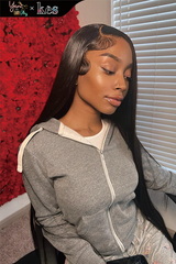 Kes x yanithelacewiz 30 inch 5x5 Glueless human hair HD lace closure wigs 200% density straight wigs natural color