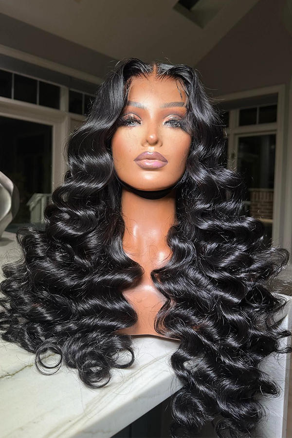 Keswigs 6x6 Glueless wig human hair HD lace closure wigs 200 density loose wave wigs