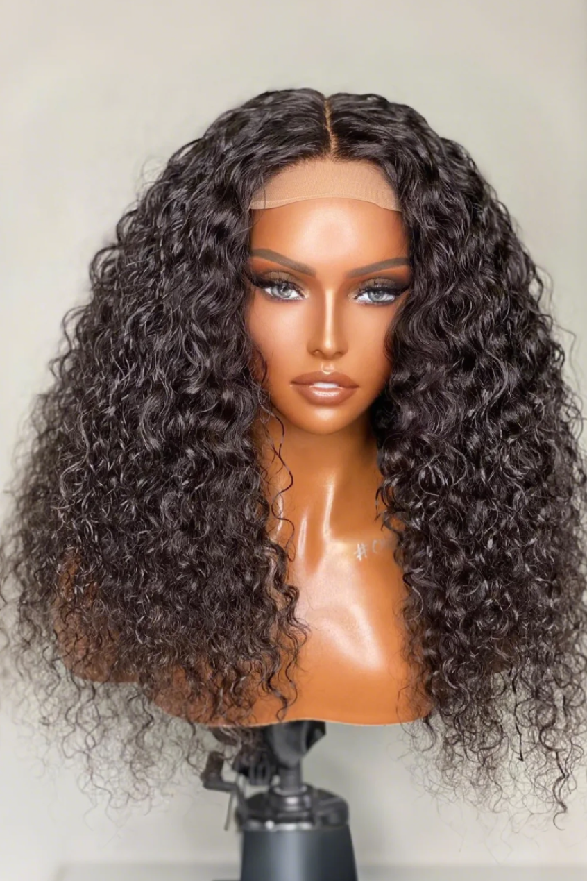 Keswigs 5x5 Glueless wig human hair HD lace closure wigs 180 density curly wave wigs