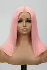 Keswigs Pink color 4x4 transparent lace closure wig 180% density human hair wigs