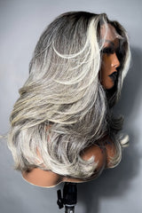 Keswigs 6X6 HD Lace Glueless Wigs Virgin Human Hair 200 Density Heavy Layer Curls Wigs Custom Platinum Blonde Color