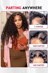 Keswigs 5x5 Glueless wig human hair HD lace closure wigs 180 density curly wave wigs