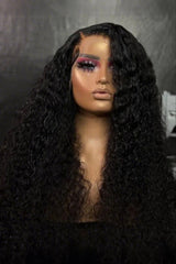 Keswigs 13x4 human hair HD Lace front wigs 180 density deep wave lace frontal wigs