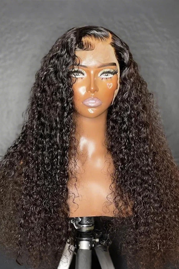 Keswigs 13x4 human hair HD Lace front wigs 180 density curly wave lace frontal wigs