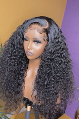 Keswigs 5x5 Glueless wig human hair HD lace closure wigs 180 density curly wave wigs