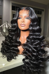 Keswigs 6x6 Glueless wig human hair HD lace closure wigs 200 density loose wave wigs