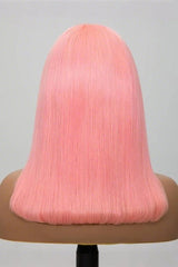 Keswigs Pink color 4x4 transparent lace closure wig 180% density human hair wigs