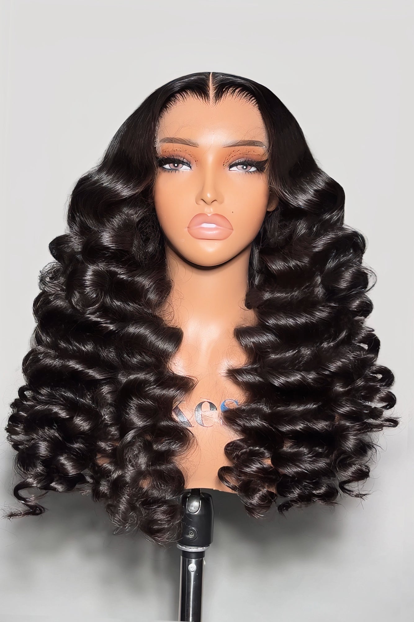 Keswigs 5x5 Glueless wig virgin human hair HD lace closure wigs 200 density wand curls wigs