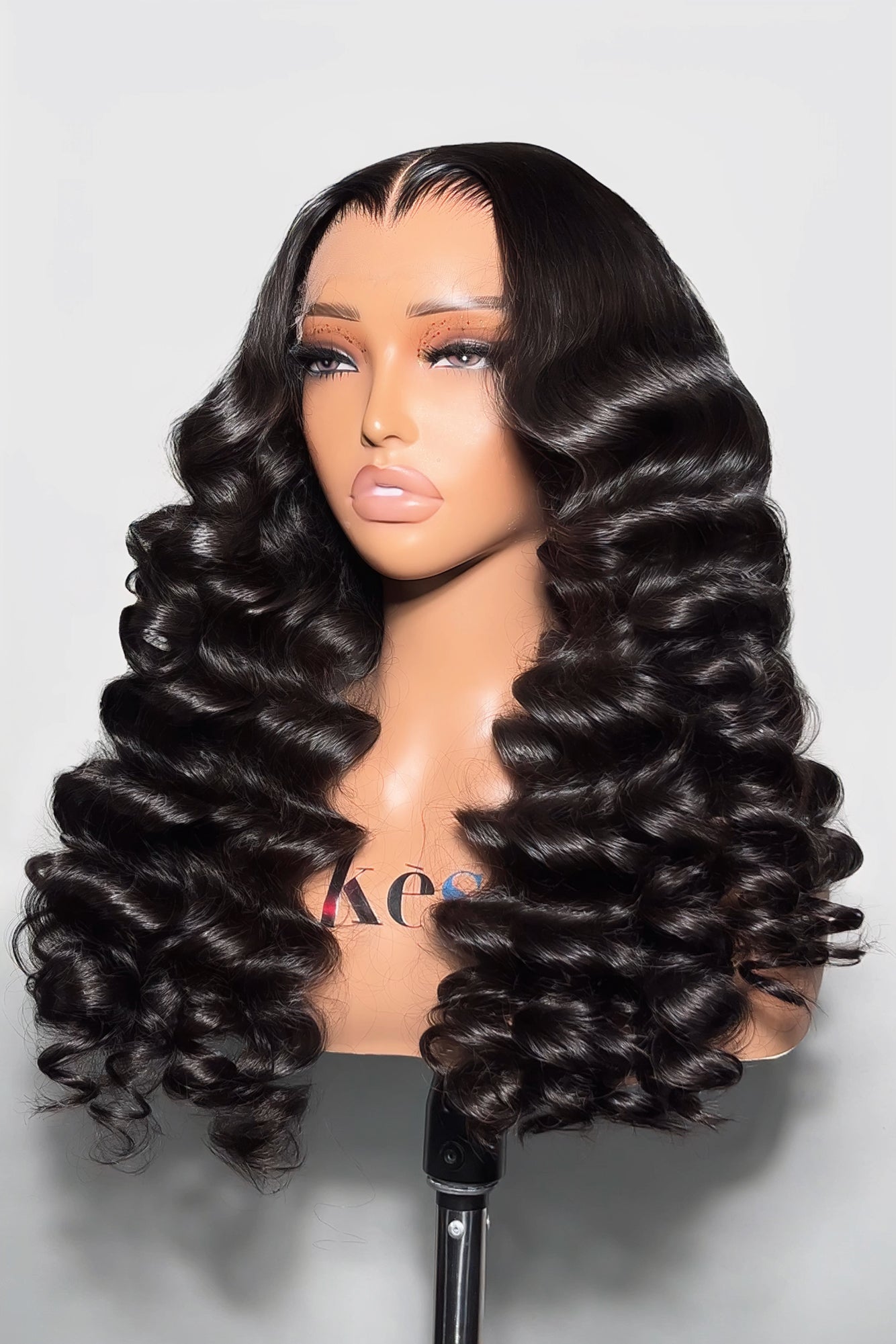 Keswigs 5x5 Glueless wig virgin human hair HD lace closure wigs 200 density wand curls wigs