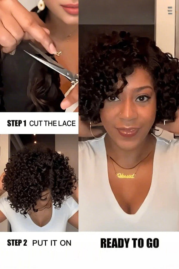 Trendy Short Cut Curly 5x5 HD Lace Glueless Side Part Wig 100% Human Hair