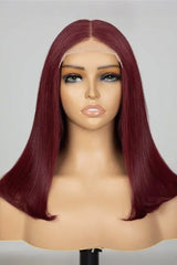 Keswigs 99j color 4x4 transparent lace closure wig 180% density human hair wigs