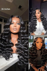 Keswigs 13x6 human hair HD Lace front wigs 180 density loose wave lace frontal wigs