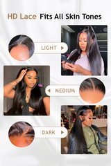 Keswigs 13x6 human hair HD Lace front wigs 180 density straight lace frontal wigs