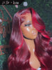 Kes x lilbit_collections 26 inch 5x5  Glueless human hair HD lace closure wigs 200% density body wave wigs 99j and red highlight color