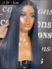 Kes x lilbit_collections 24 inch 5x5  Glueless human hair HD lace closure wigs 200% density straight wigs blue color