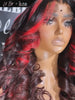 Kes x lilbit_collections 20 inch 5x5  Glueless human hair HD lace closure wigs 200% density body wave wigs red highlight color