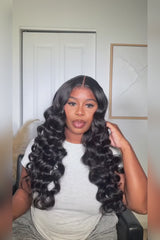 Keswigs 5x5 Glueless wig human hair HD lace closure wigs 180 density loose wave wigs