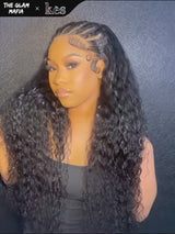 KES X glammedbytracey 28 inch 5x5 Glueless human hair HD lace closure wigs 200% density curly wave wigs natural color