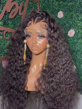 Keswigs virgin human hair HD Full Lace wigs 200 density deep wave wigs