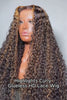 Brown Highlights Curly Glueless 5x5 Closure Lace Wig Beginner Friendly