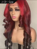 Kes x lilbit_collections 24 inch 5x5  Glueless human hair HD lace closure wigs 200% density body wave wigs black and red ombre color